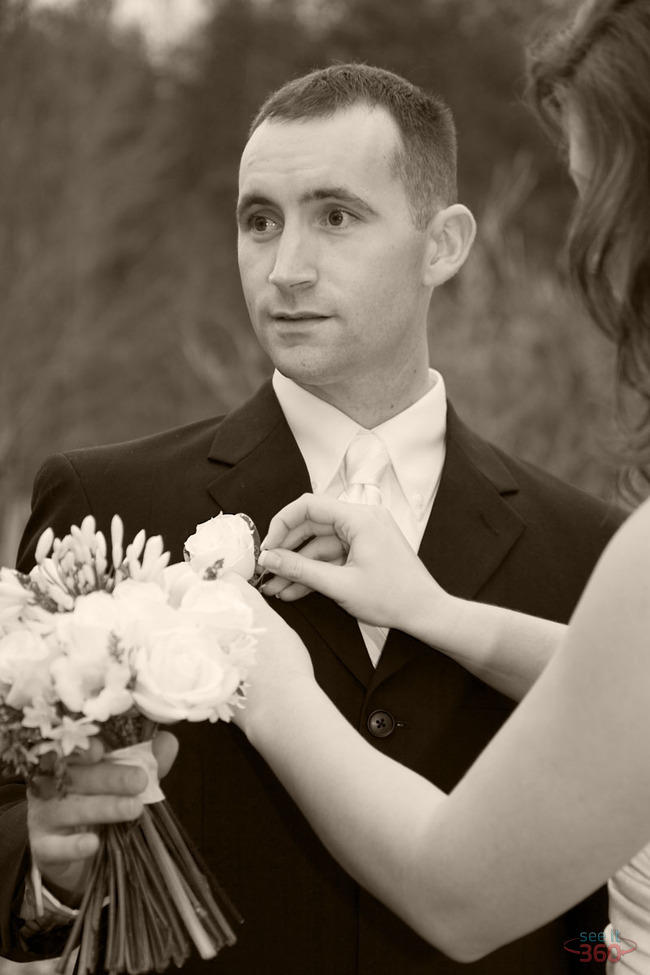Wedding Photography:  black & white groom portrait