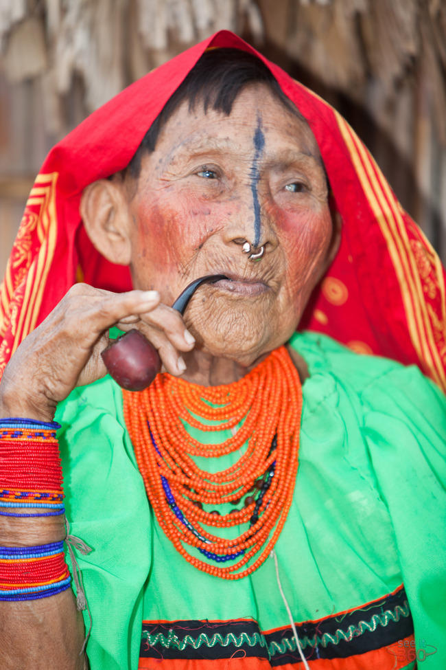 Kuna woman with her pipe