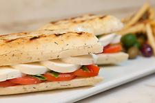 Food Photography: Tomato, Mozzarella and Basil Sandwich